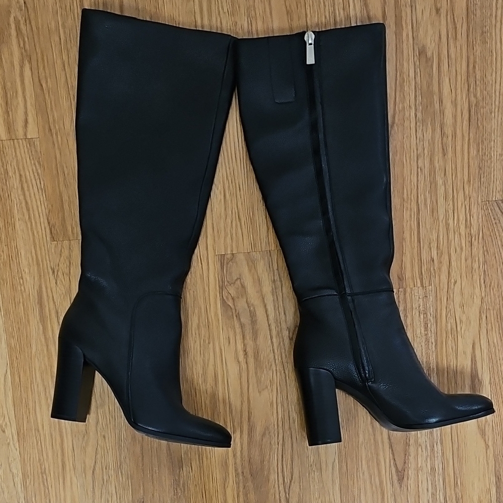 Kenneth Cole Justin Leather Block Heel Boots